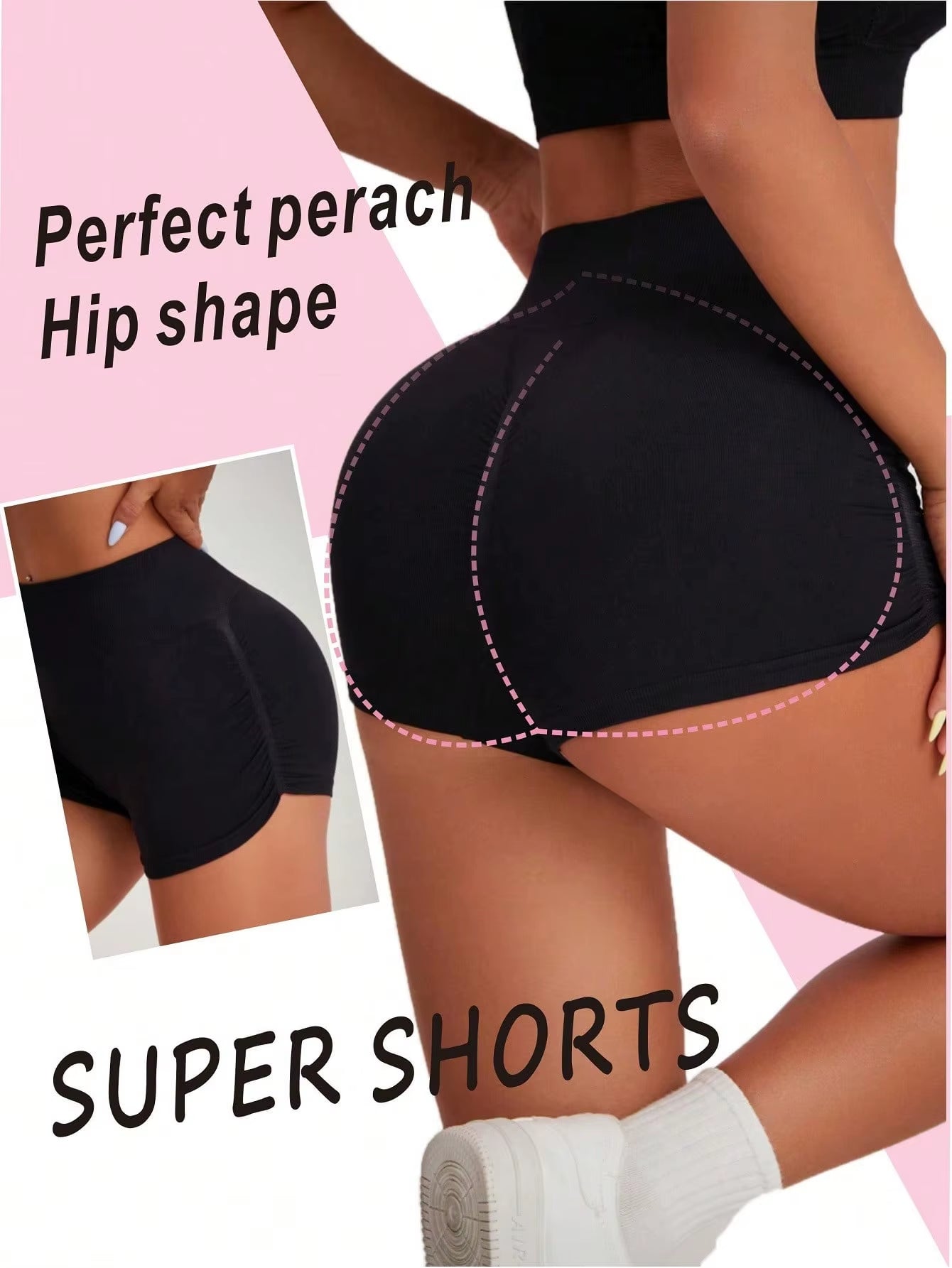 Women'S Seamless Yoga Booty Shorts High Waist Scrunch Butt Lifting Workout Hot Pants