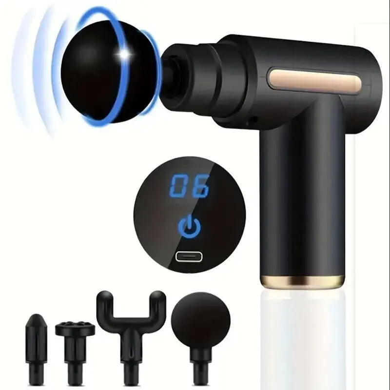 Fascial Massage Gun Electric Waist and Back Massager High-Frequency Vibration Muscle Relaxation Electric Shoulder Massage Gun