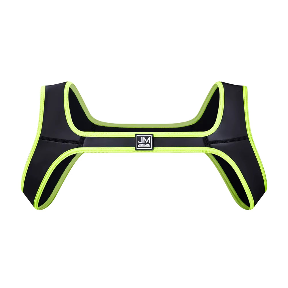 Neoprene Mens Body Chest Harness Lingerie Sexy Shoulder Bondage Straps Gay Clubwear Male Protective Gear Support Sexy Tank Top