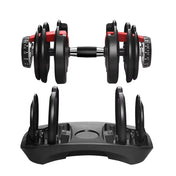 Set of 2 Unisex Automatic Quick-Adjust Dumbbells 24Kg Home Gym Fitness Equipment