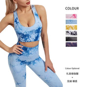 Tie Dye Pants Yoga Suit Sexy Sports Bra Vest Leggings Set Gym Sports Clothes Gym Clothing for Women Workout Set Cheap Sportswear