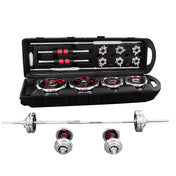 50Kg Adjustable Cast Iron Dumbbell Set, Red Chrome-Plated Adjustable Dumbbell Set with Box