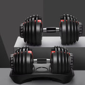 Set of 2 Unisex Automatic Quick-Adjust Dumbbells 24Kg Home Gym Fitness Equipment