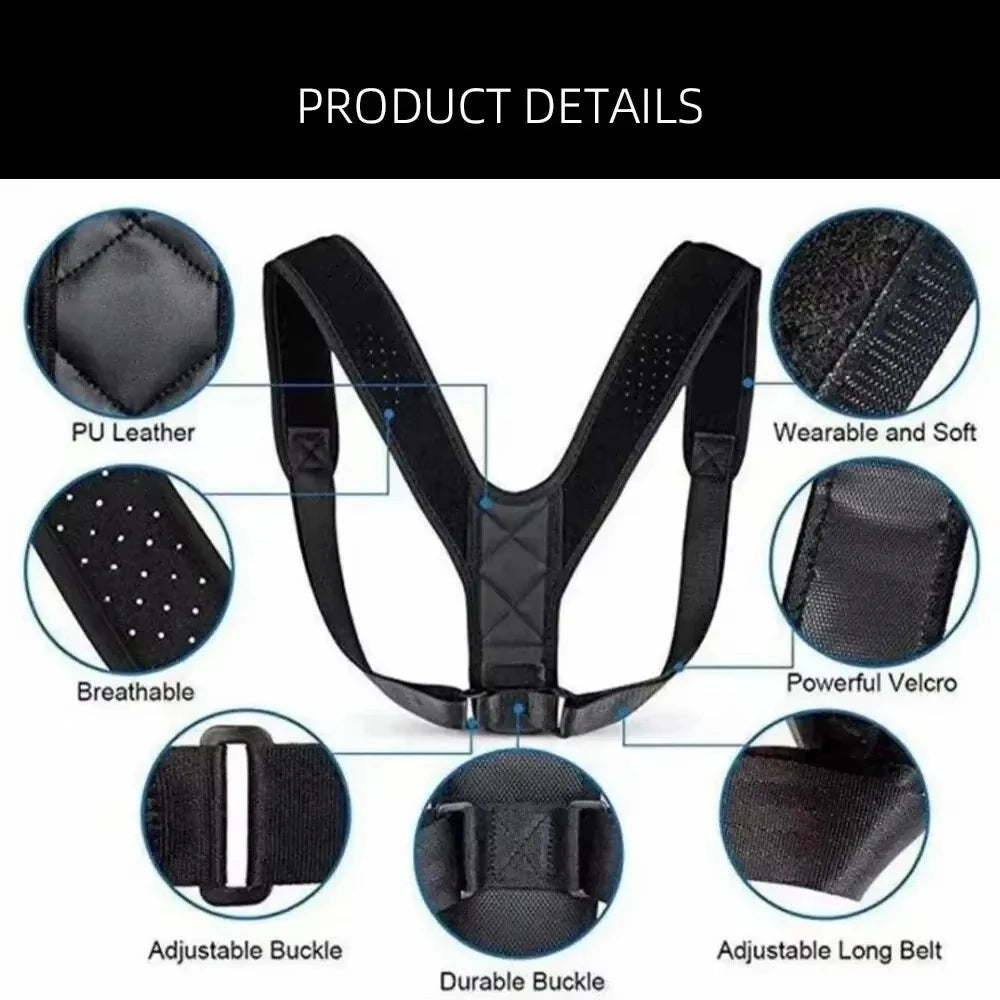 Adjustable back posture correction belt