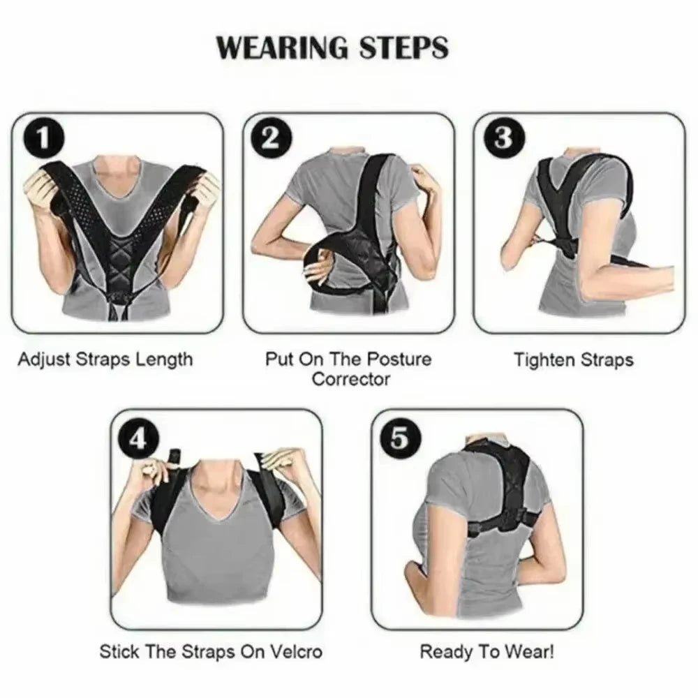Adjustable back posture correction belt