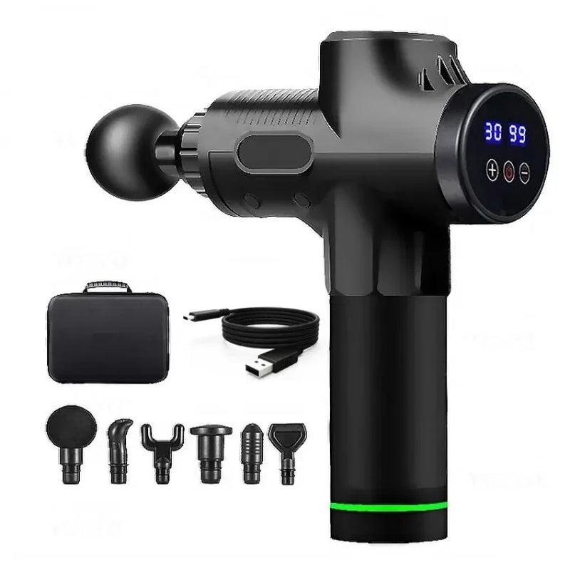 Fascial Massage Gun Electric Waist and Back Massager High-Frequency Vibration Muscle Relaxation Electric Shoulder Massage Gun