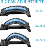 Back Support Back Stretching Device,Back Massager for Bed Chair Car,Multi-Level Lumbar Support Stretcher Spinal Muscle Pain Reli