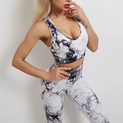 Tie Dye Pants Yoga Suit Sexy Sports Bra Vest Leggings Set Gym Sports Clothes Gym Clothing for Women Workout Set Cheap Sportswear