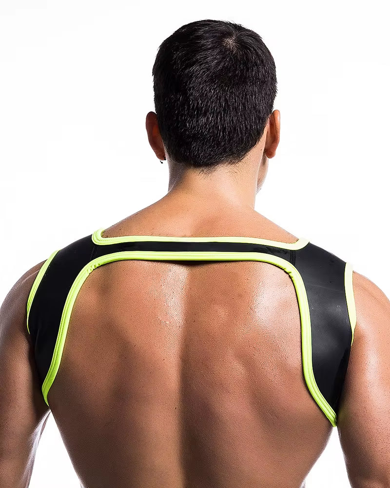 Neoprene Mens Body Chest Harness Lingerie Sexy Shoulder Bondage Straps Gay Clubwear Male Protective Gear Support Sexy Tank Top