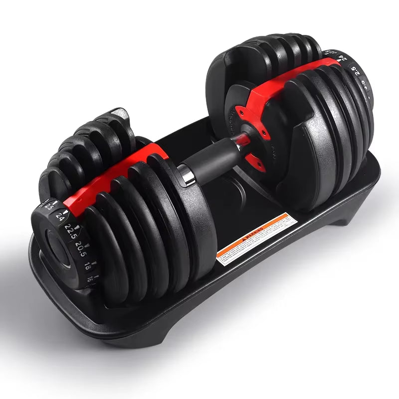 Set of 2 Unisex Automatic Quick-Adjust Dumbbells 24Kg Home Gym Fitness Equipment