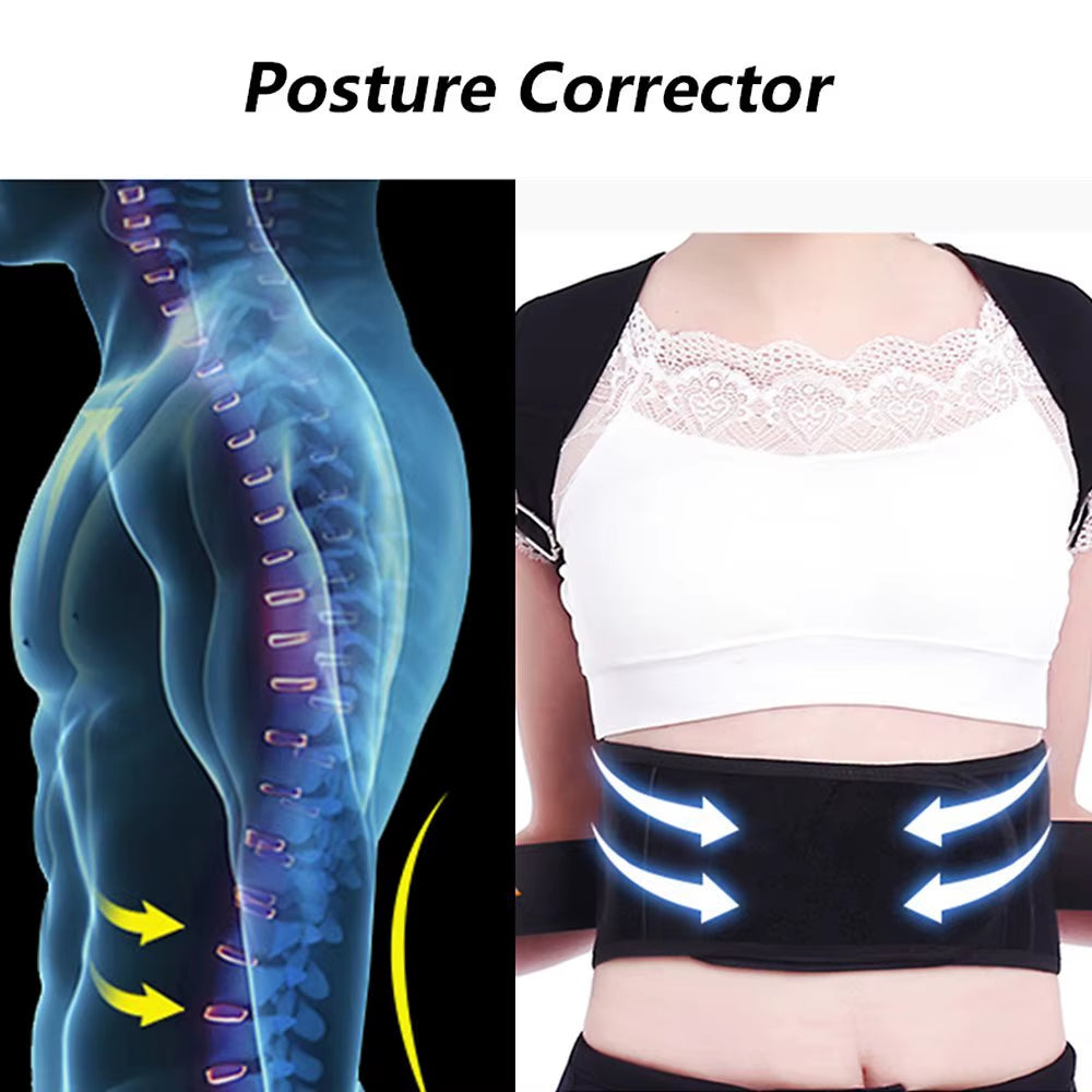 Male Female Adjustable Posture Corrector Corset Back Brace Belt Lumbar Support Straight Corrector Breathable Back Support S-XXXL