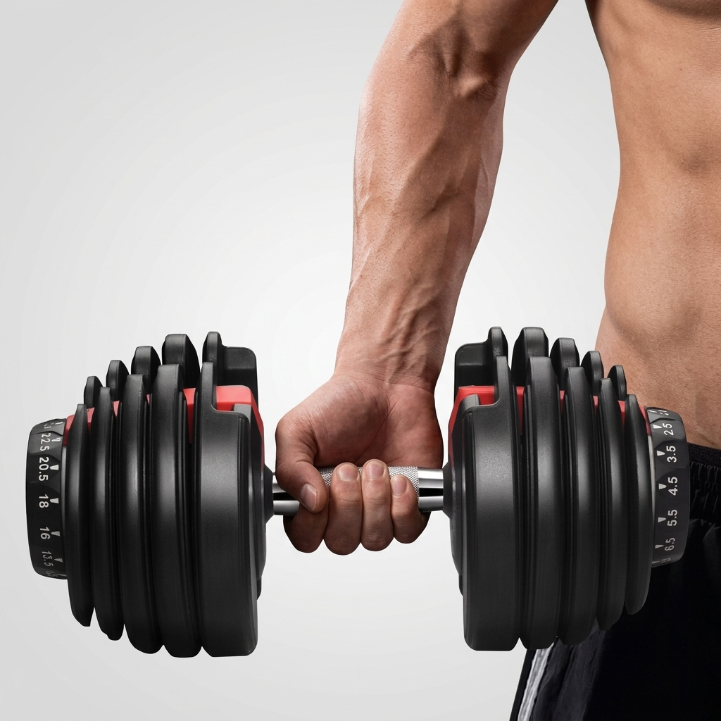 Pair of quick-adjust dumbbells - product view