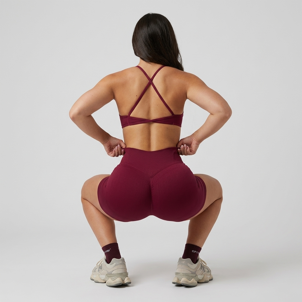 Seamless hip-hugging fitness shorts - product view