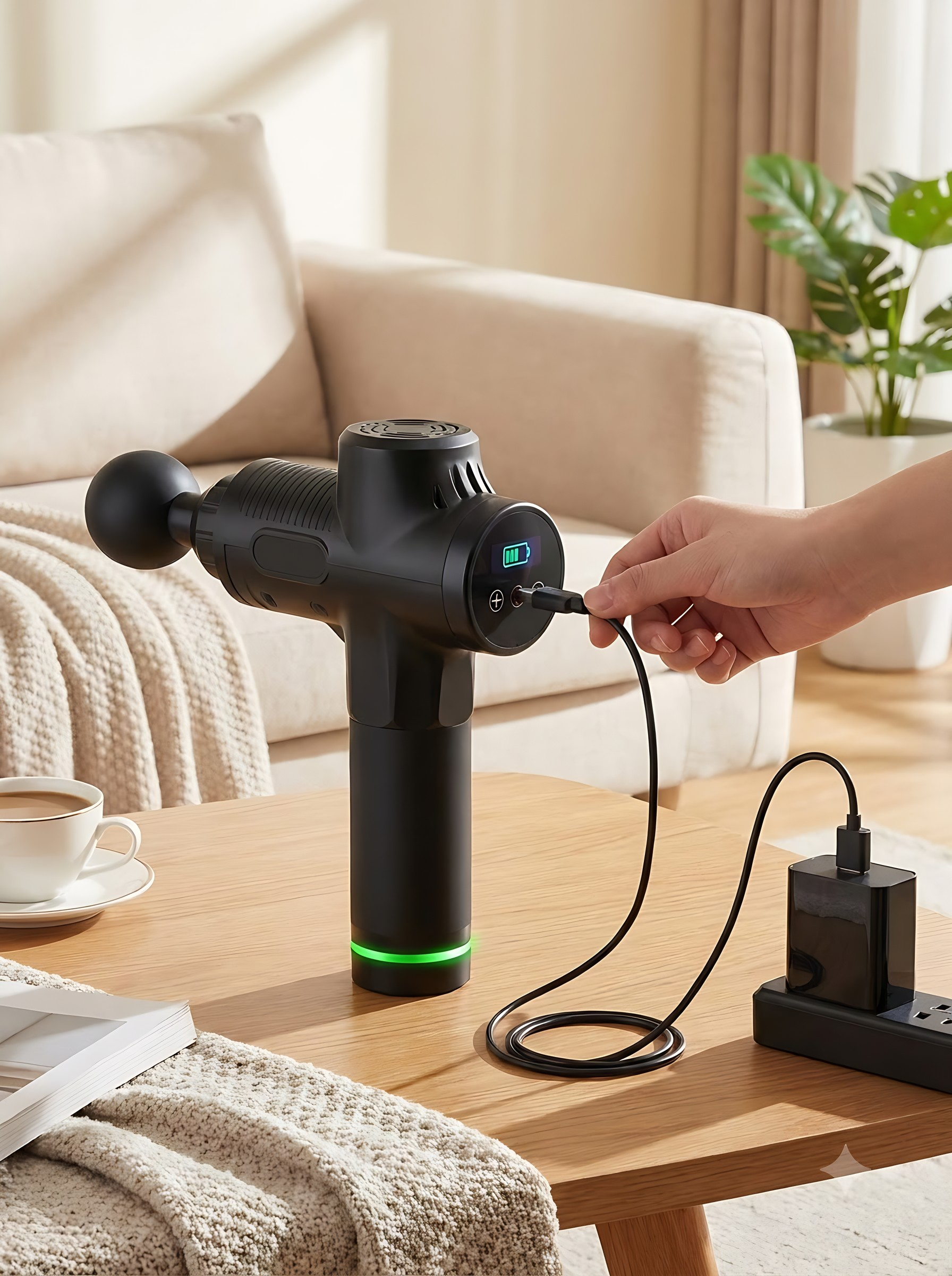 Compact Percussion Massage Gun, Charge Anywhere